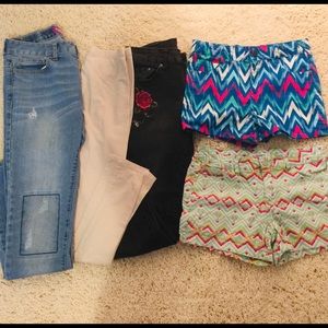 Girls Junior Lot Bundle Of Clothes Jeans Shorts